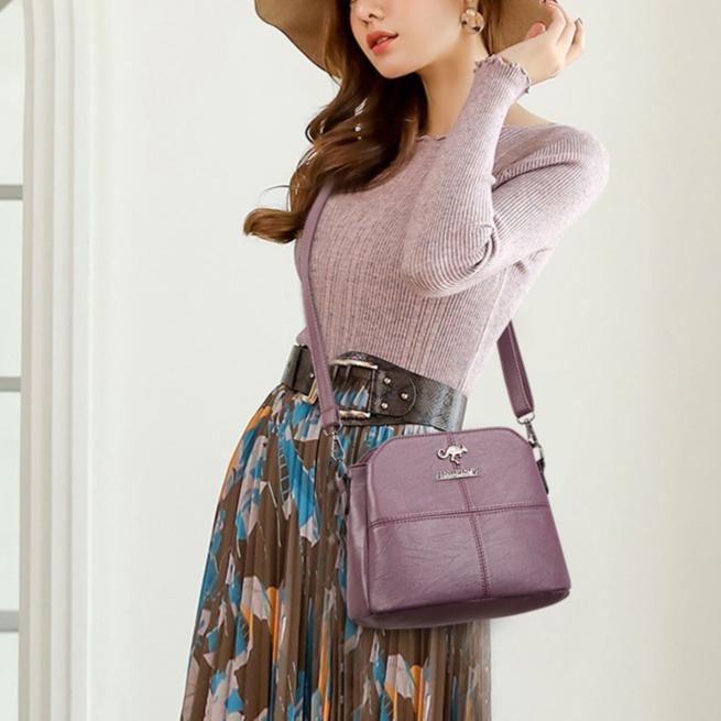 Women's New Shoulder Bag with Large Capacity, Fashionable Solid Color, Middle-aged Women's Mother Bag, Small Square Bag, Crossbody Bag