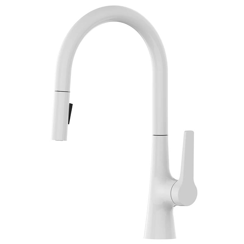 Bagnolux Black Brass Deck Mounted Kitchen Faucet Two Function Single Handle Pull Out Mixer Hot and Cold Water Pull Out Taps