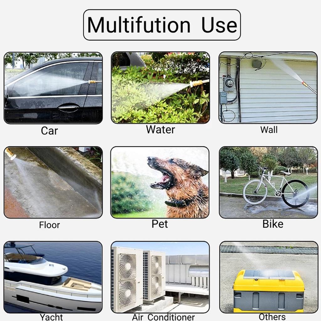 88VF 1000W Cordless Water Jet Car Washer Portable High Pressure Water Spray Gun Foam Water Nozzle Cleaning Machine