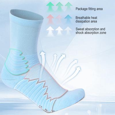 Athletic Crew Socks Stretchy Cushioned Sports Socks Breathable Compression Socks for Running Basketball with Non-Slip Soles