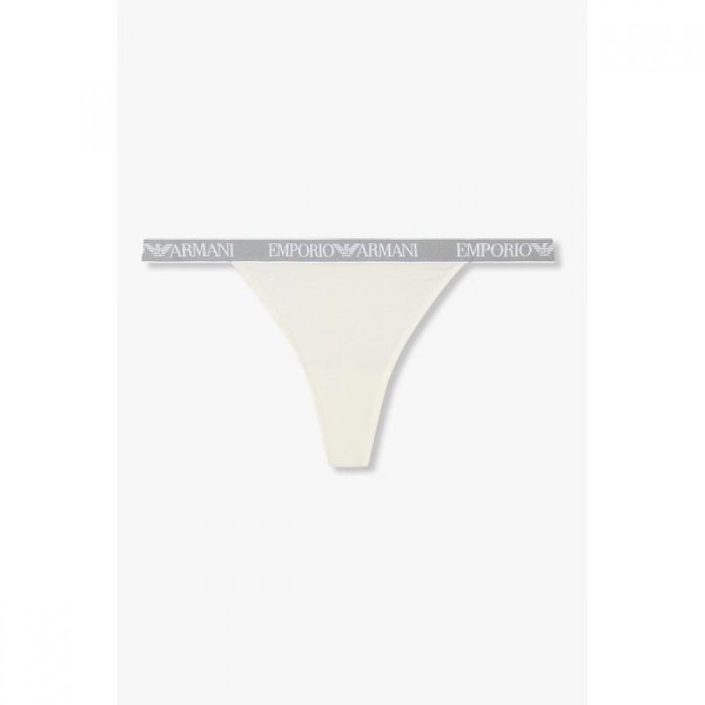 Emporio Armani Women S Banded Thong With Logo Detail S(90)