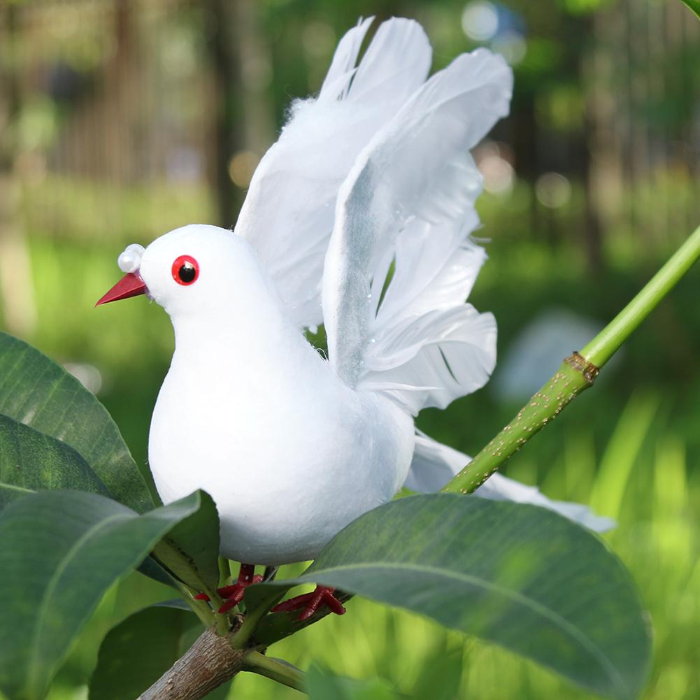 Simulation Doves Portable Model Feather Bird White Doves Foam Plastic Foot Multifunctional Wedding Decor for Home Party Props