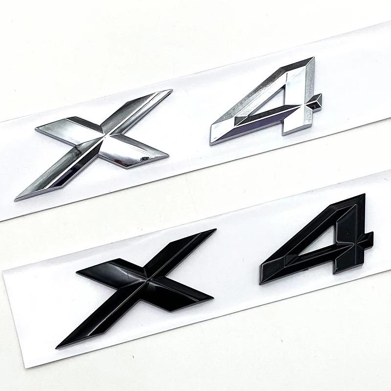 3D ABS Black Chrome Car Letters Rear Trunk Badge X4 Logo For BMW X4 Sticker Emblem X4 Lettering Accessories