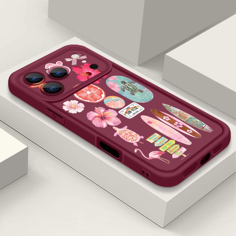 Flower Turtle Print Soft TPU Phone Case For iPhone Air 16e 17 16 15 14 Pro Max 13 12 Pro 15 16 14 Plus Shockproof Silicone Cover