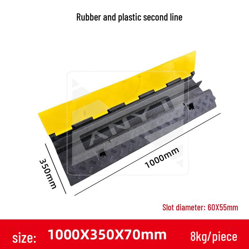 Cable Protection Raceway: Rubber & Plastic Speed Bump for Roads, Construction, and Indoor/Outdoor Use