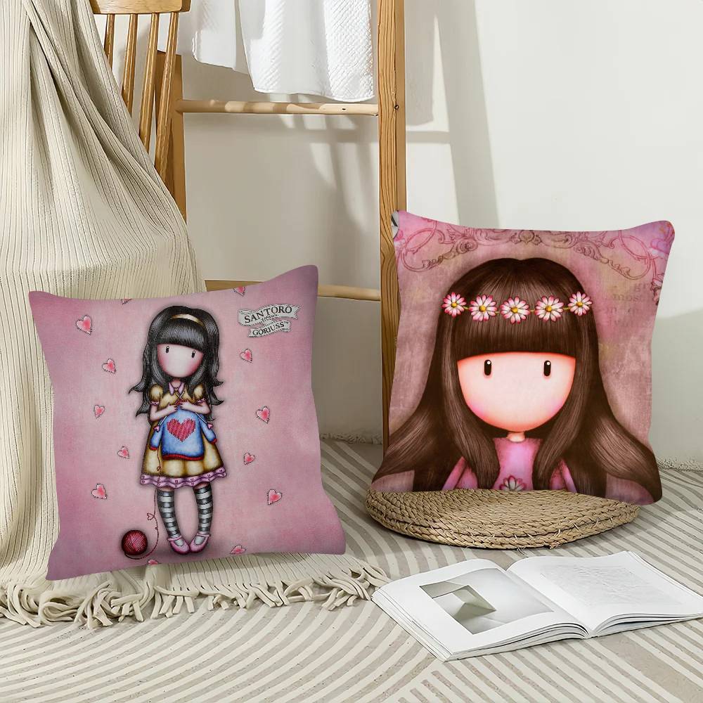 1Pc Girl Kid Santoro Gorjuss Pillow Case Fashion Square Pillowcase Bedroom Sofa Room Ins Decoration Leisure