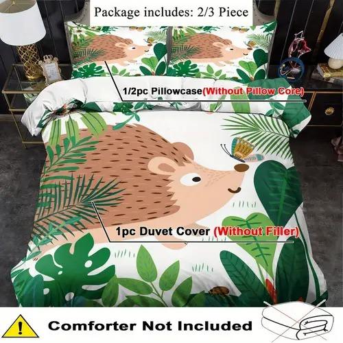 Comforter Hedgehog With Hedgehog Pattern Suitable For Children Boys Girls And Adults Warm Soft And Breathable