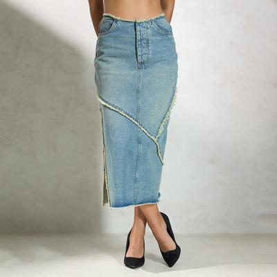 Saia Midi Feminina Virgio de Caimento Justo