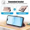 SY-003 For iPhone 15 Pro Max Case PU Leather Stand View Phone Wallet Cover with Hand Strap