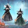 Witch On Dolls Broomstick Mini Elf Figurine Ornaments Toys Halloween Party Decor