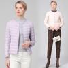 Autumn and winter new light down jackets women wear short round neck down jackets collarless women's clothing warm liner slim