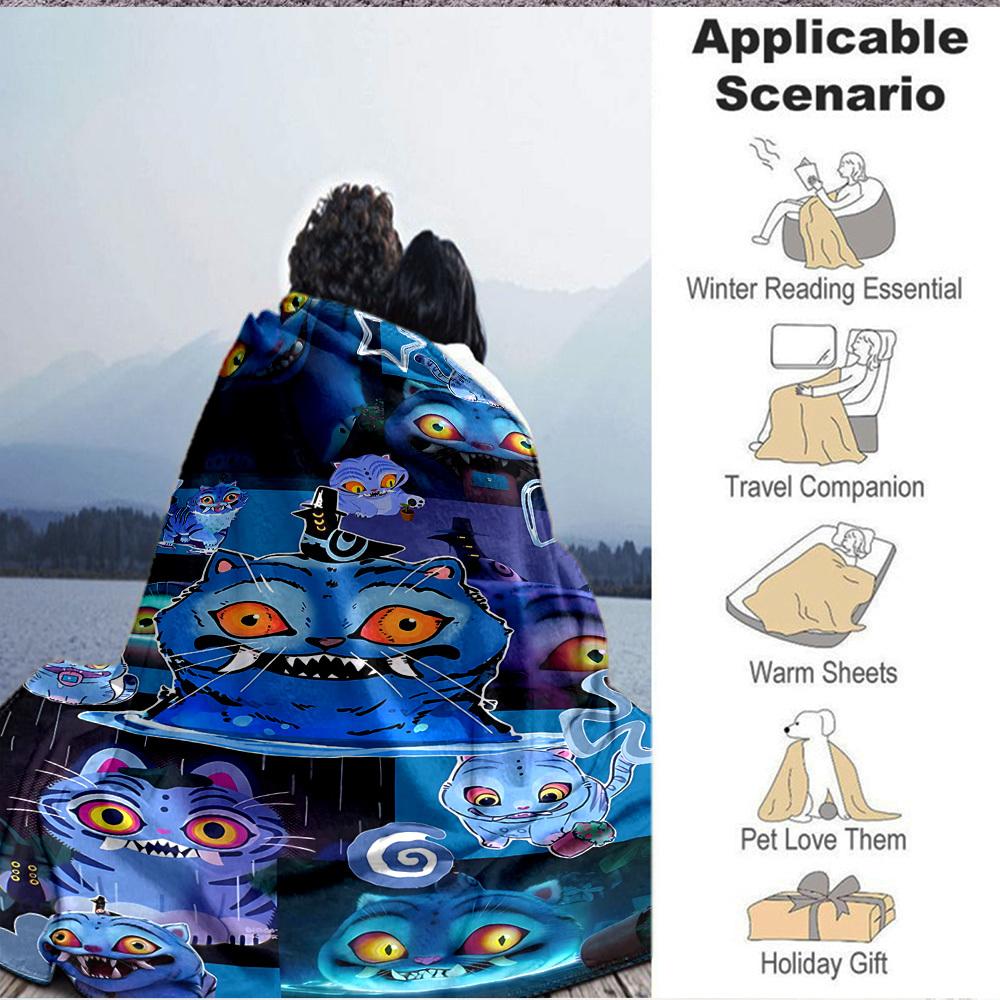 1pc Huntrix Soft Comfortable Blanket Digital Print, All Season Multipurpose Knit Fabric Bedding, Office, Sofa Home Decor Blanket