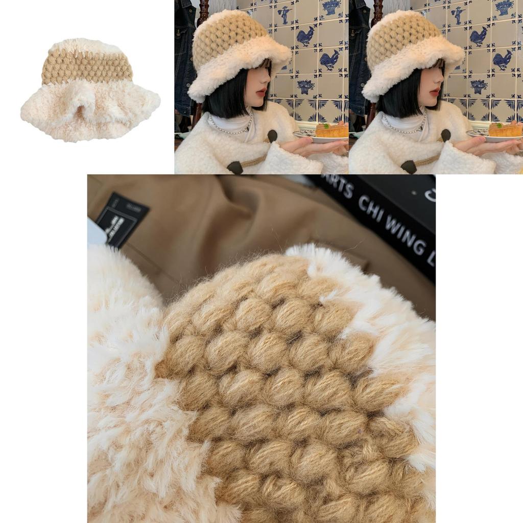 Stylish Women's Fuzzy Winter Bucket Hat Soft Cashmere Blend Chic Design
