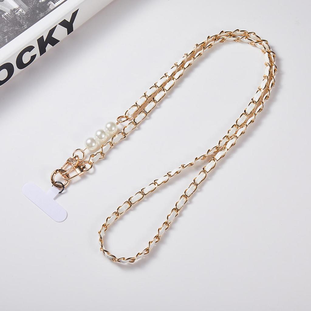 Phone Case Universal Lanyard Long Crossbody Pearl Pickup Chain Mobile Phone Lanyard Women's Long Neck And Shoulder Strap