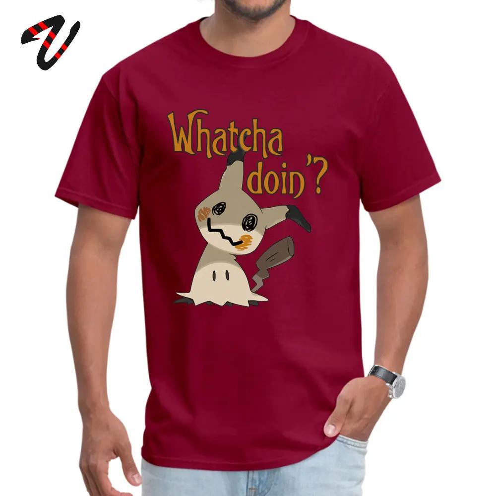 Slim Fit Men TShirt Whatcha doin Mimikyu Casual T Shirt Greyhound Short Sleeve Casual Tops Tees ONeck Wholesale Tshirt Funny