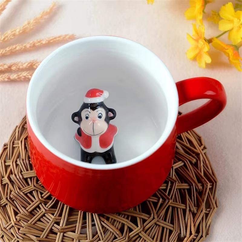 3D Snowman Christmas Mug – Ceramic Cartoon Coffee Cup for Milk or Tea