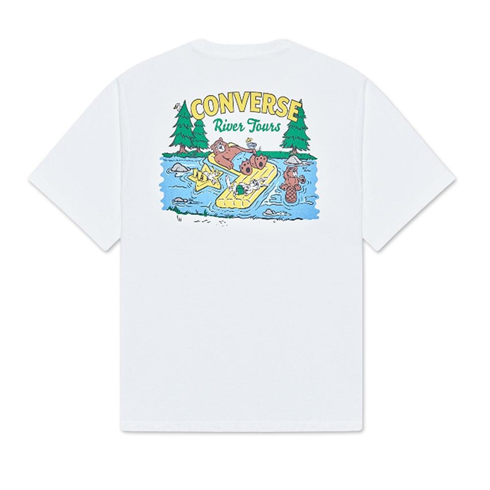 Converse HIGH SUMMER RIVER TOURS T Shirt Men's White 10026675-A02