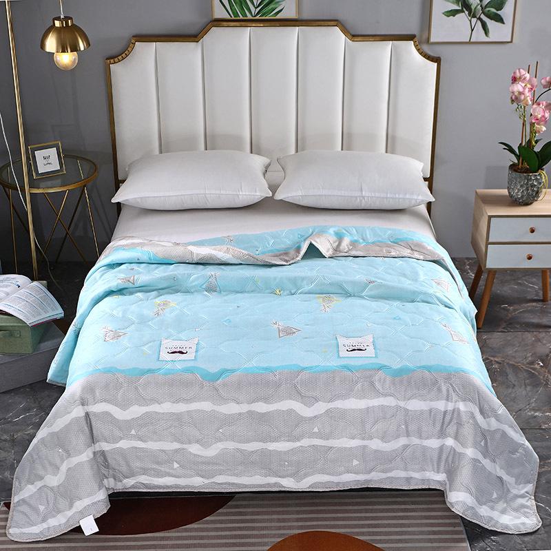 Summer Cool Gift Quilt Set: Washable Cotton Comforter & Thin Quilt