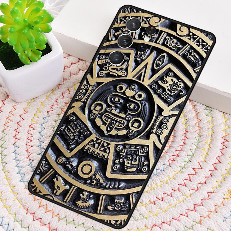 Aztec Calendar Mayan Native Phone Case for Samsung Galaxy note 10 pro S26 Ultra S23 S24 FE S25 S21 S22 PLUS shockproof Cove