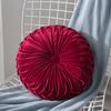 Velvet Throw Pillow Soft Decorative Solid Round Seating Cushion for Home Decor Sofa Couch Chair Bedroom Floor Housewarming Gift