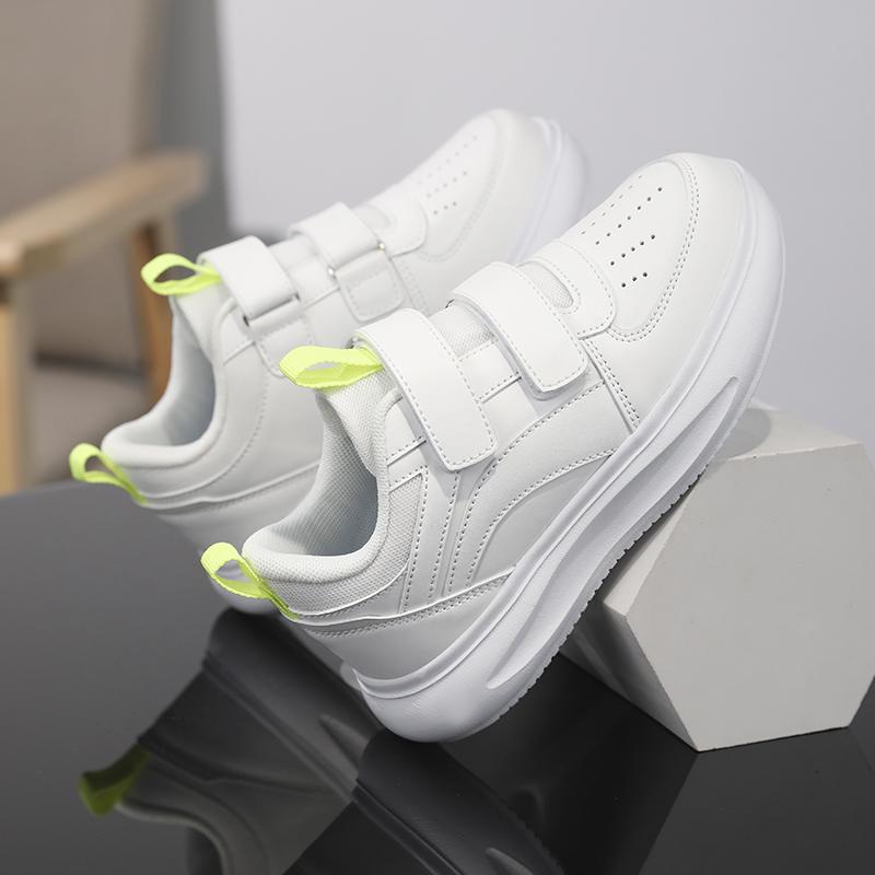 White Children Shoes Boys Skateboard Shoes Fashion Autumn PU Leather Kids School Daily Walking Shoes Spots Sneaker for Boy