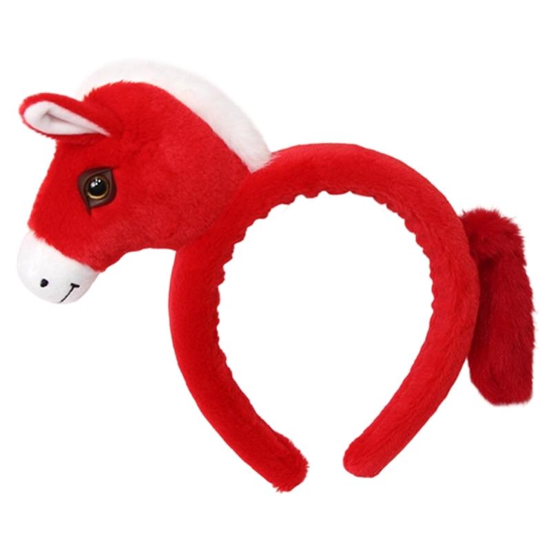 

Realistic Brown Animal Ear Hairband Elastic Design For Role Play And Daily Wear Halloween Photo Props красный