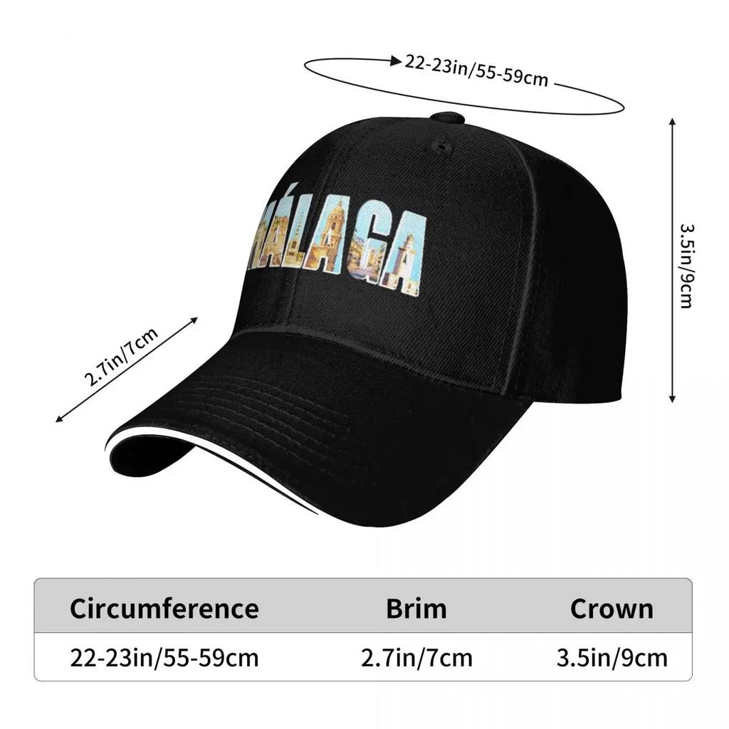 Malaga Spain 3 Camping Baseball Caps Women Personalized Female Beach Golf Hat Hip Hop Trucker Cap