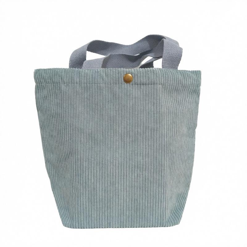 Retro Corduroy Bento Shoulder Bag - Versatile Canvas Handbag for Students and Commutes