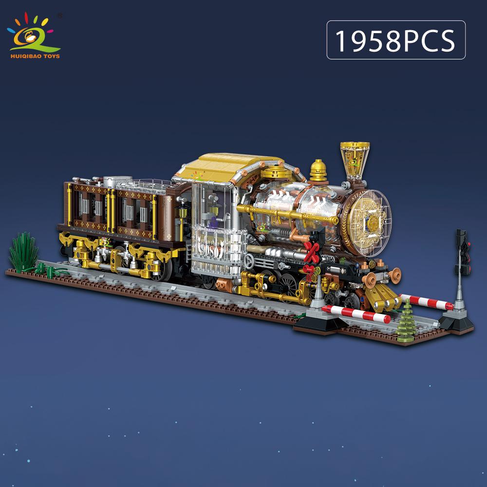 Нетоксичный 1958 деталей Moc Панк Механический Поезд Модель Строительные Блоки Кирпичи Строительная Игрушка Для Детей Настольная Домашняя Декорация NO BOX