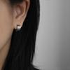 Ins Punk Neutral Double-sided Letters Silver-plated Lukewarm Earrings Earrings Street Ear Buckle Niche Earrings Female Studs Versatile Daily Wear