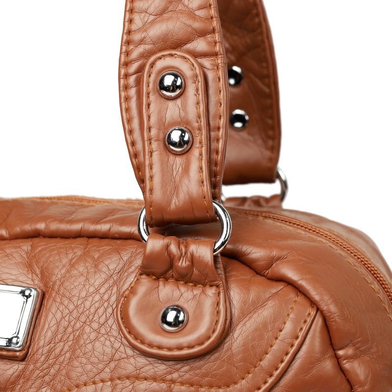 Damehåndveske med stor kapasitet pendler skulderveske mykt skinn crossbody-veske