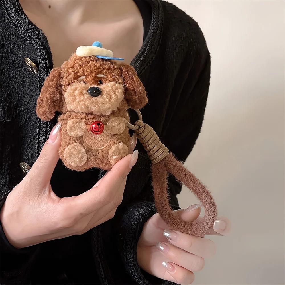Zachte Anti-val Oortelefoonhoesje voor Airpods4 3 2 Pro Pluche Ins Schattige Lieve Beer Beschermende Hoofdtelefoon Hoge Kwaliteit Schokbestendige Cover