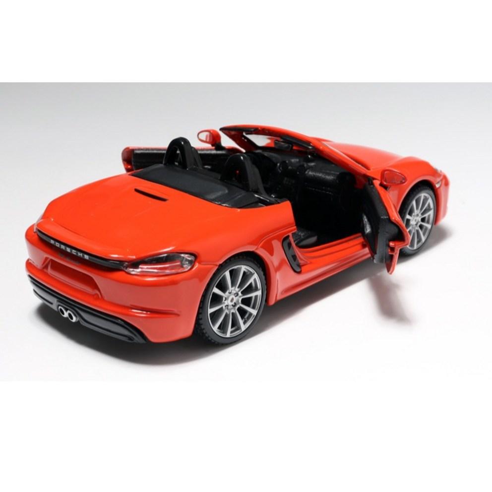Bburago 1:24 Scale Porsche 718 Boxster Diecast Model Car - Vibrant Orange