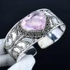 Pink KunziteHeart Gemstone Bracelet, Bangle Adjustable Bracelet, 925 Sterling Silver Jewelry, Engagement Gift, Pink Kunzite Bracelet Anniversary Gift
