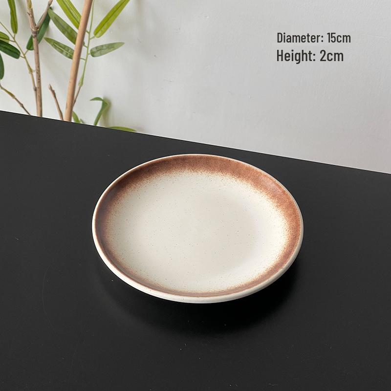 Pre-owned Ceramic Dessert Plate - Chinese Tea & Snack Porcelain Tableware for Exquisite Afternoon Tea, Pastries, and Fruits.