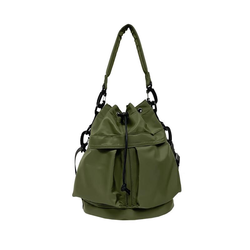 LIDU Casual Drawstring Pleated Crossbody Bag 20L
