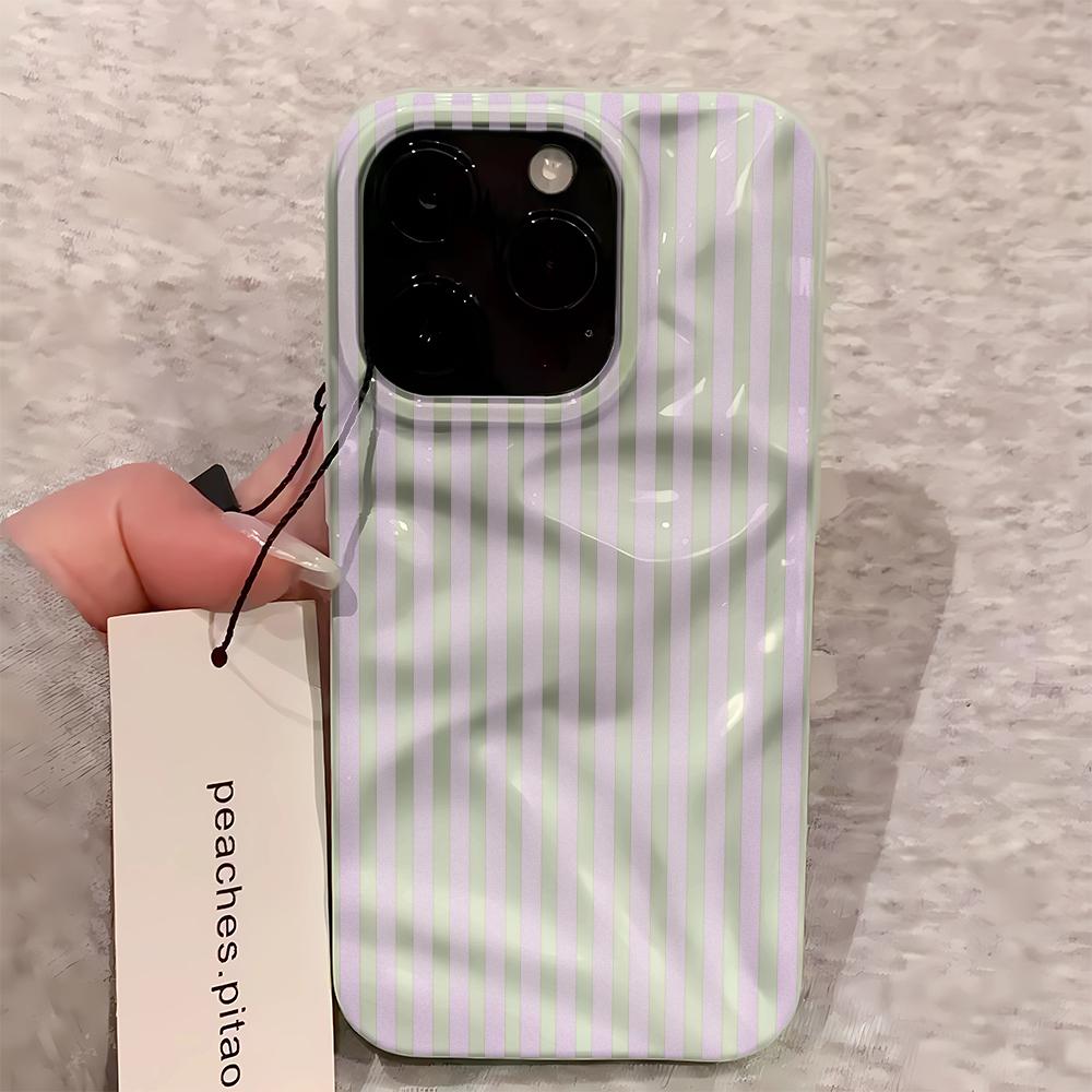 Light Colored Stripes Phone Case For Iphone 17 Air 16 15 14 11 13 12 Pro Max Vintage Stylish Anti-Drop Trendy Protective Cover