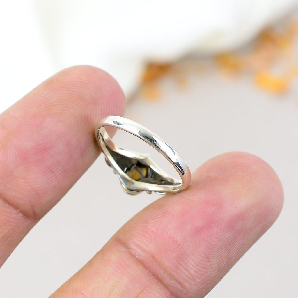 Tiger Eye 925 Sterling Silver Brown Gemstone Handmade Jewelry For Women