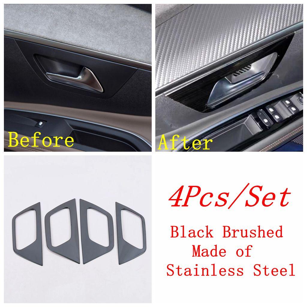 Car Inner Door Handle Bowl Frame Decoration Cover Trim For Peugeot 3008 5008 GT 2017 - 2025 ABS / Stainless Steel Accessories