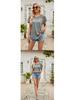 European and American Women's Solid Color Mesh Ruffle Short Sleeve T-shirt