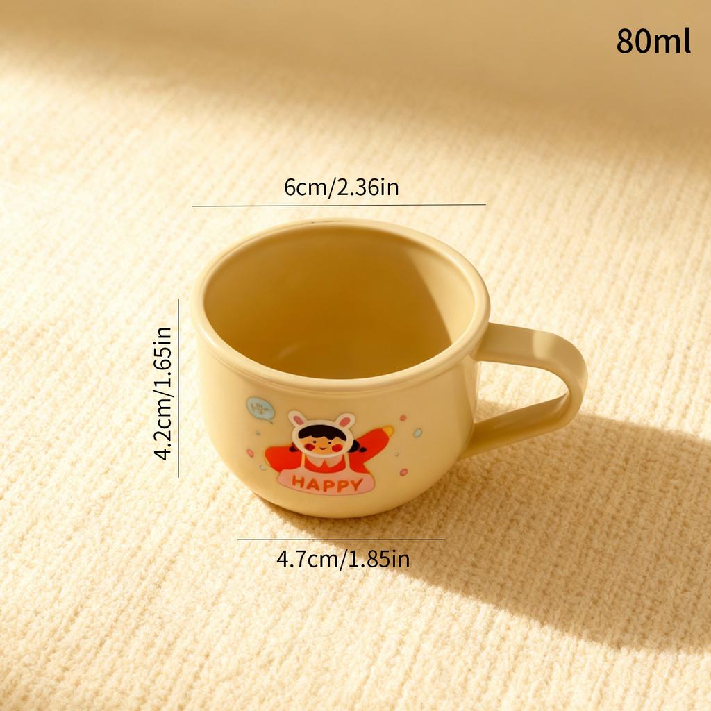 Plastic/304 Stainless Steel Kids Mug Thicked Durable Mini Water Cup With Handle Portable Cute Cartoon Children Drinking Cup