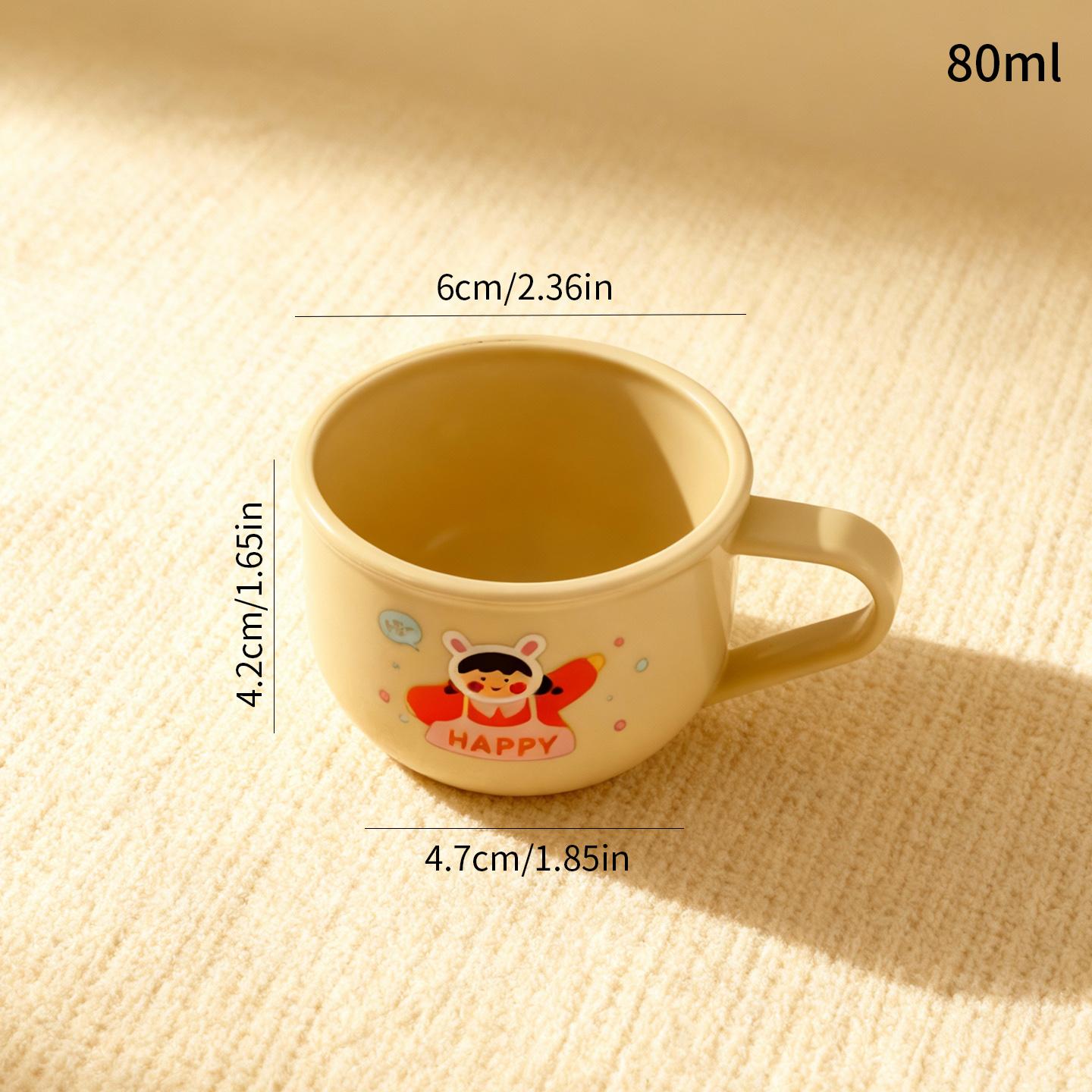 Plastic/304 Stainless Steel Kids Mug Thicked Durable Mini Water Cup With Handle Portable Cute Cartoon Children Drinking Cup  200ml