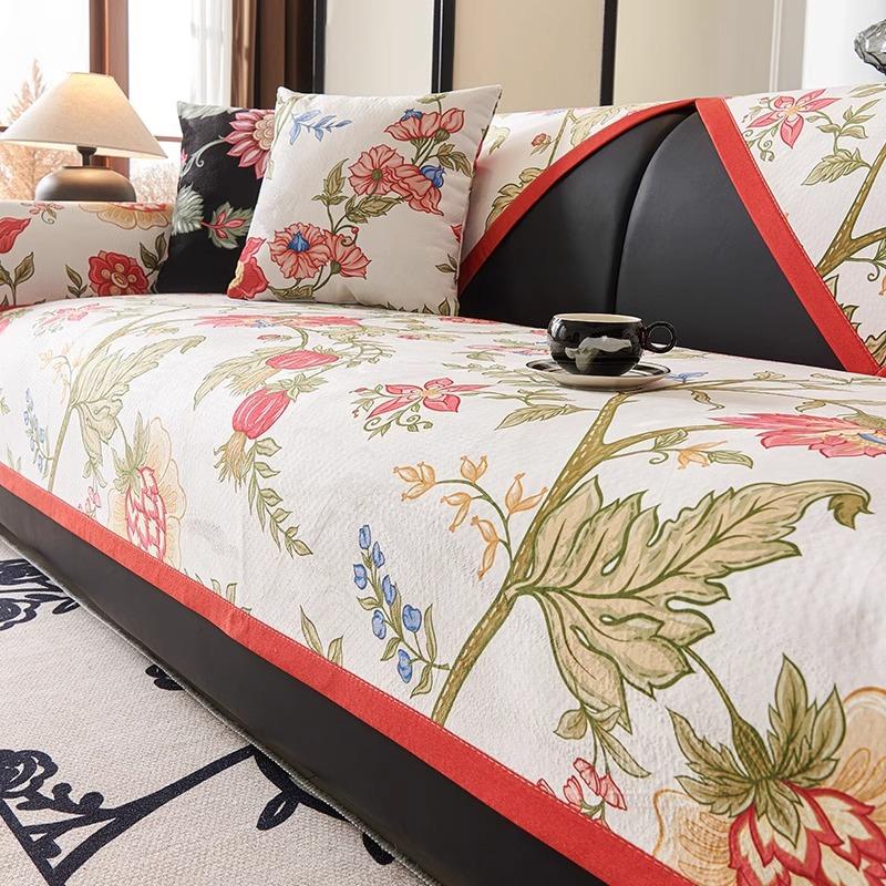 Crystal Velvet Sofa Cover American Vintage Sofa Mat Jacquard Sofa Backrest Non-slip Light Luxury Couch Cushion Cover Cloth Towel