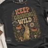 Keep Growing Wild Rabbit T-Shirt, Vintage Floral Bunny Graphic, Cottagecore Nature Lover Gift