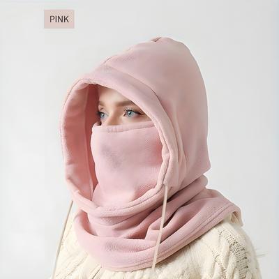 Cagoule d'hiver avec cordon de serrage, masque de ski coupe-vent, couleur unie, leggings de cou de vélo, masque froid d'extérieur, écharpe à capuche pour femmes et hommes.