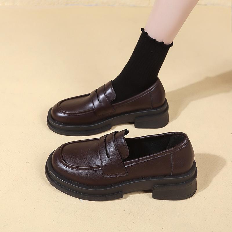 Le Fou Shoes Women's British Style Black Small Leather Shoes Spring Autumn Soft Leather Flat Shoes Summer Work Shoe  NEW