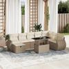 VidaXL Garden Lounge Set with Cushions 9 Pcs Beige Braided Resin 3275188