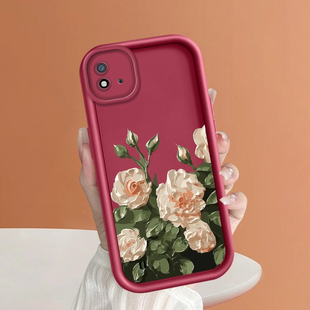 Soft Silicone Square Ladder Printing Pattern Phone Casing Full Cover Camera Shockproof Protection Rubber Case for OPPO Realme