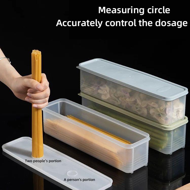 Scatola porta spaghetti rettangolare in plastica scatola per la conservazione degli alimenti da frigorifero con coperchio cucina varie grano cibo spaghetti pendenti scatola sigillata