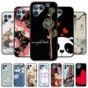 Für Fairphone 5 Hülle 3D Relief Blume Prägung Schwarzes Silikon Weiche Abdeckung Hülle Für Fairphone 5 Hülle Fairphone5 Niedliche Katze 3D Relief